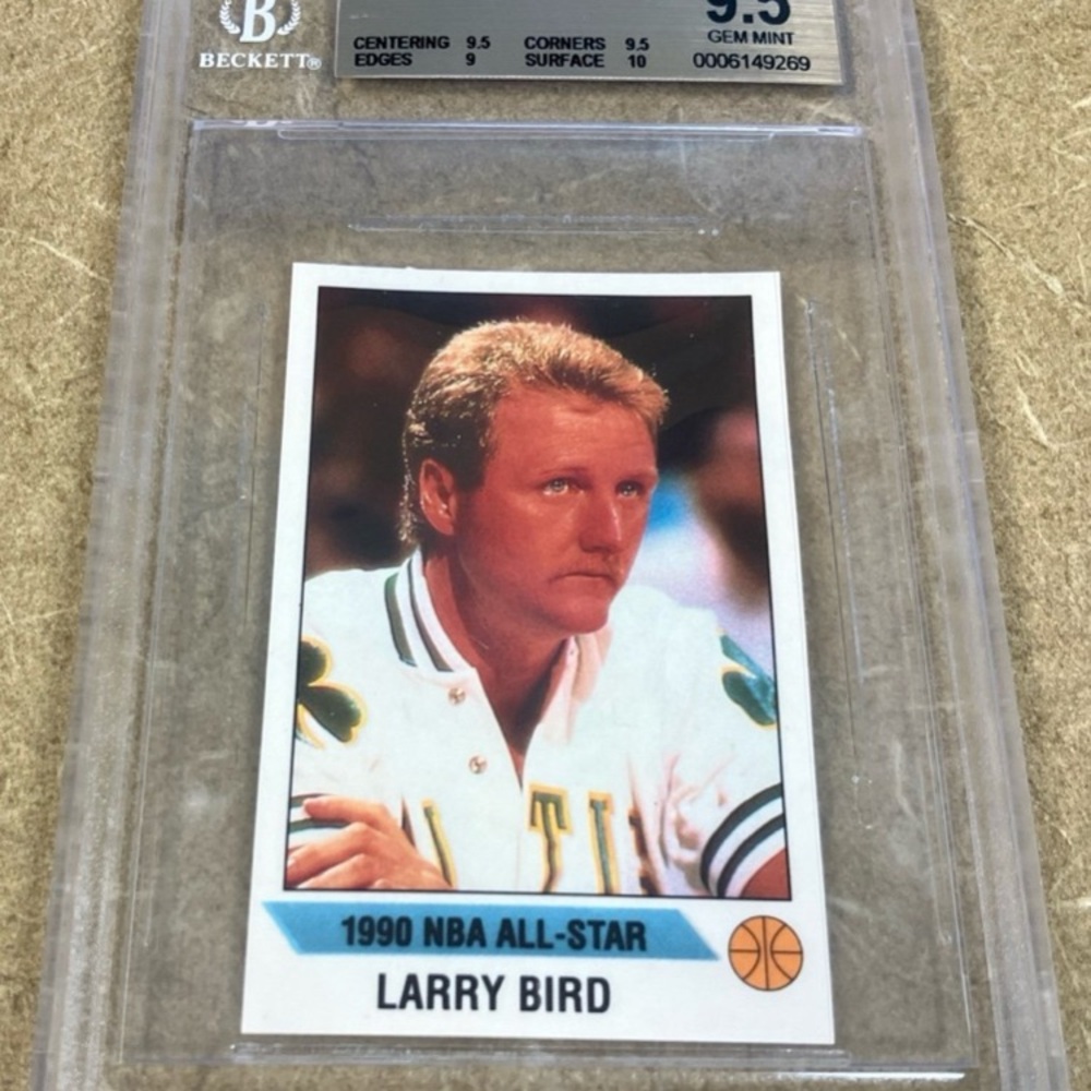 1990-91 Larry Bird All-Star Panini Stickers Boston Celtics #H BGS 9.5